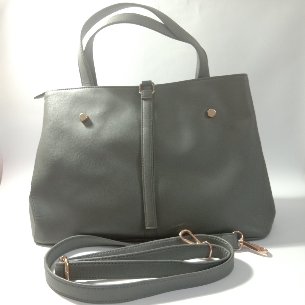[PRELOVED] Tas Kerja Wanita / Tas Fladeo / Fladeo Handle Bag Abu-abu (Ada tali panjangnya)