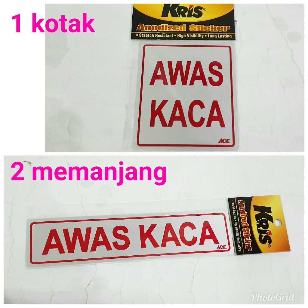 Jual Sticker Awas Kaca Label Sign Stiker Gambar Tempel Di Pintu Atau Jendela Murah Shopee