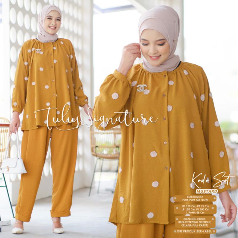 KODO SET BY TULUS SIGNATURE / ONE SET WANITA MUSLIMAH / Setelan embordy