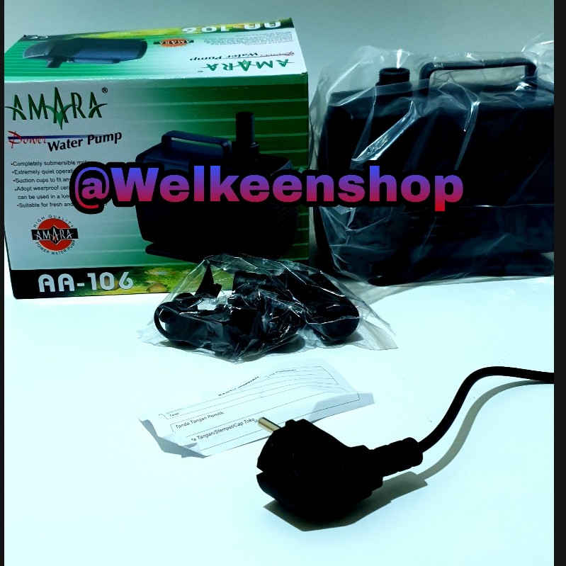 Amara 106 Mesin Pompa Aquarium Pompa Kolam Pompa celup Hidroponik High Max 4 meter 85 watt