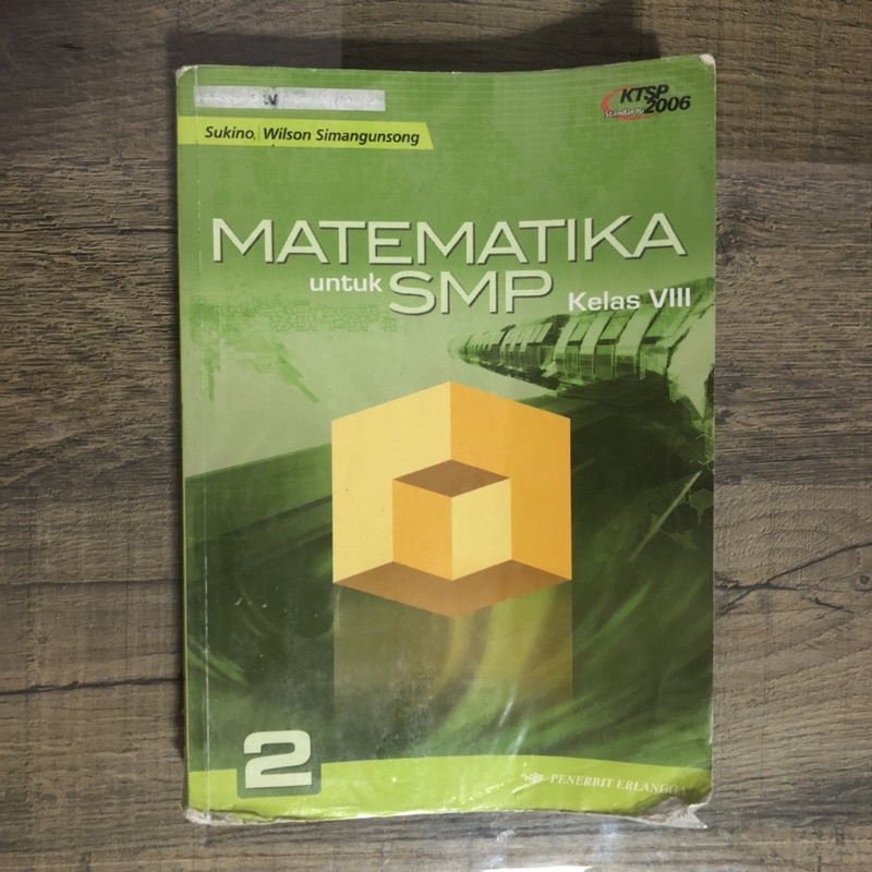 BUKU MATEMATIKA MTK 2 SMP KELAS 8 VII PENERBIT ERLANGGA KTSP 2006