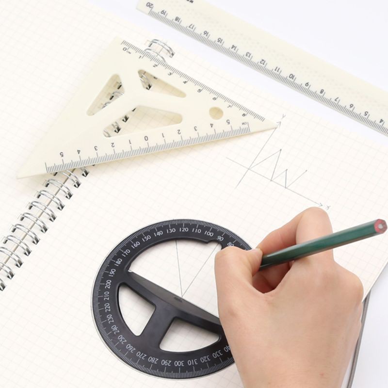 

Free Ongkir ya Black/White Plastic Drawing Ruler Set Three-dimensional Technical Students Maths