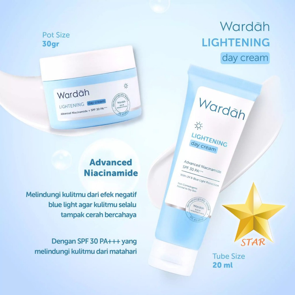 Jual ORIGINAL Wardah Krim Siang dan Malam Tube Lightening Day Cream and ...