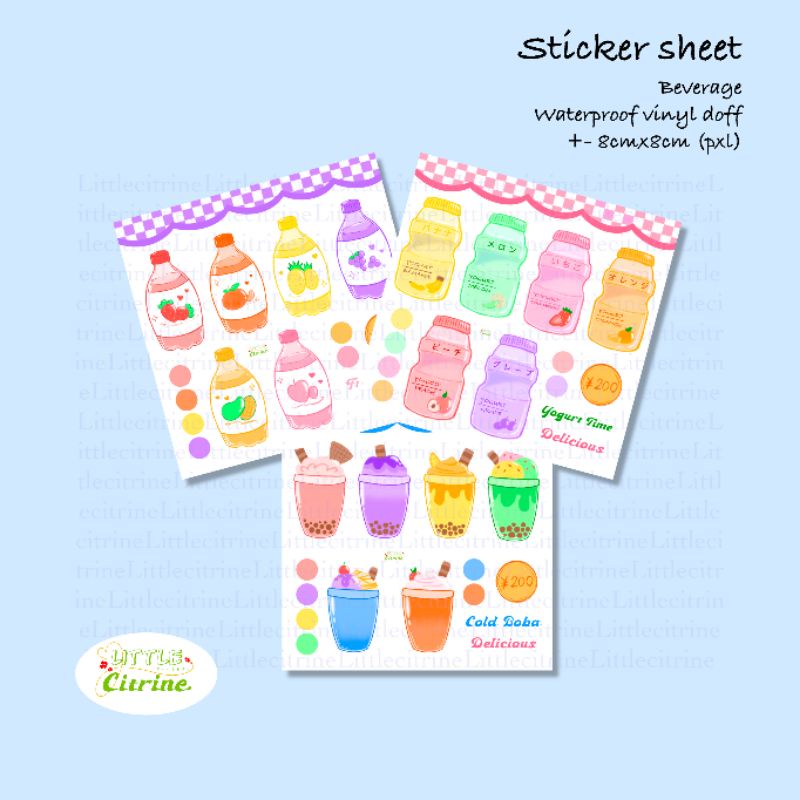 

Sticker lucu - beverage | yogurt | boba | juice