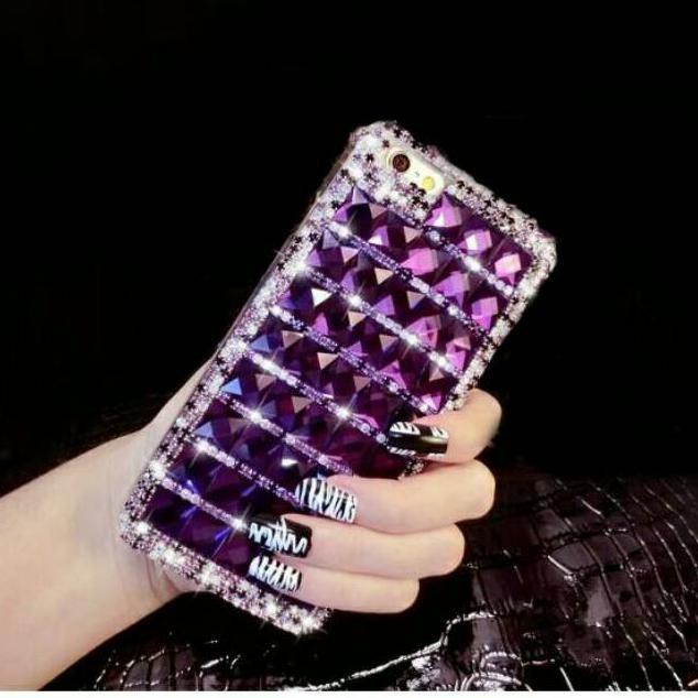 Bigsale Bling Ungu Metalik Polos Case Casing Bling Oppo F7 Oppo F5 Vivo V5 Case Casing Samsung S9
