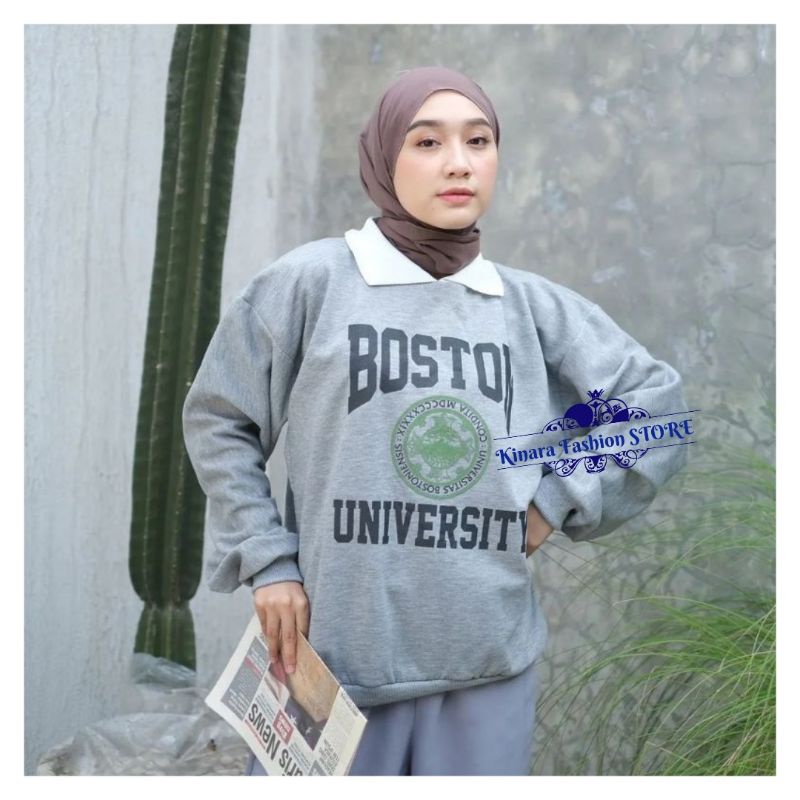 Boston Colar Sweater | Fashion Terkini | Sweater Termurah Korean Style