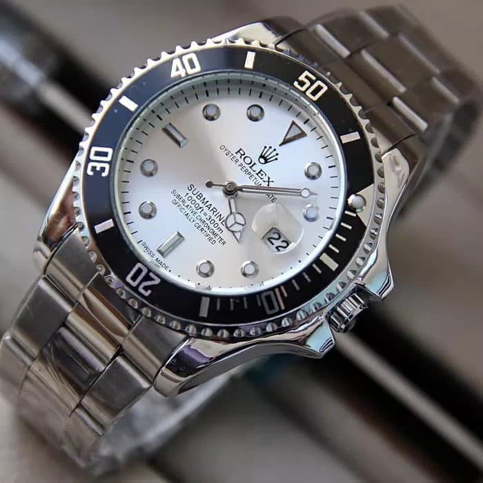 Jam Tangan Rolex Pria Tanggal Aktif Free Box - Silver