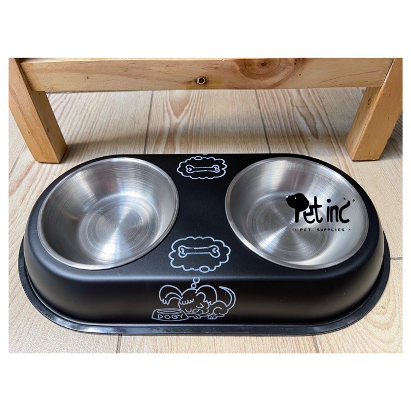 DOGGY STAINLESS MEAL DOUBLE BOWL