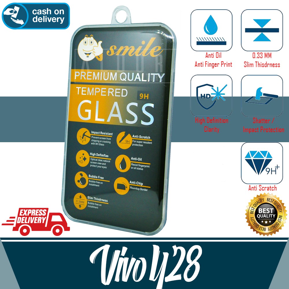 Tempered Glass Bening Vivo Y28 Anti Gores Kaca Smile