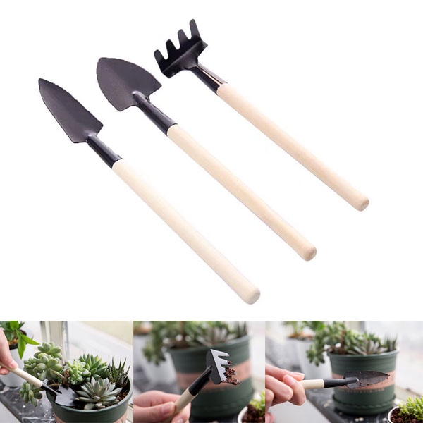 Garden Tools Mini 3 Pcs / Set Peralatan Berkebun Praktis / Peralatan Taman Set Sekop Mini 3 In 1 / TS-119