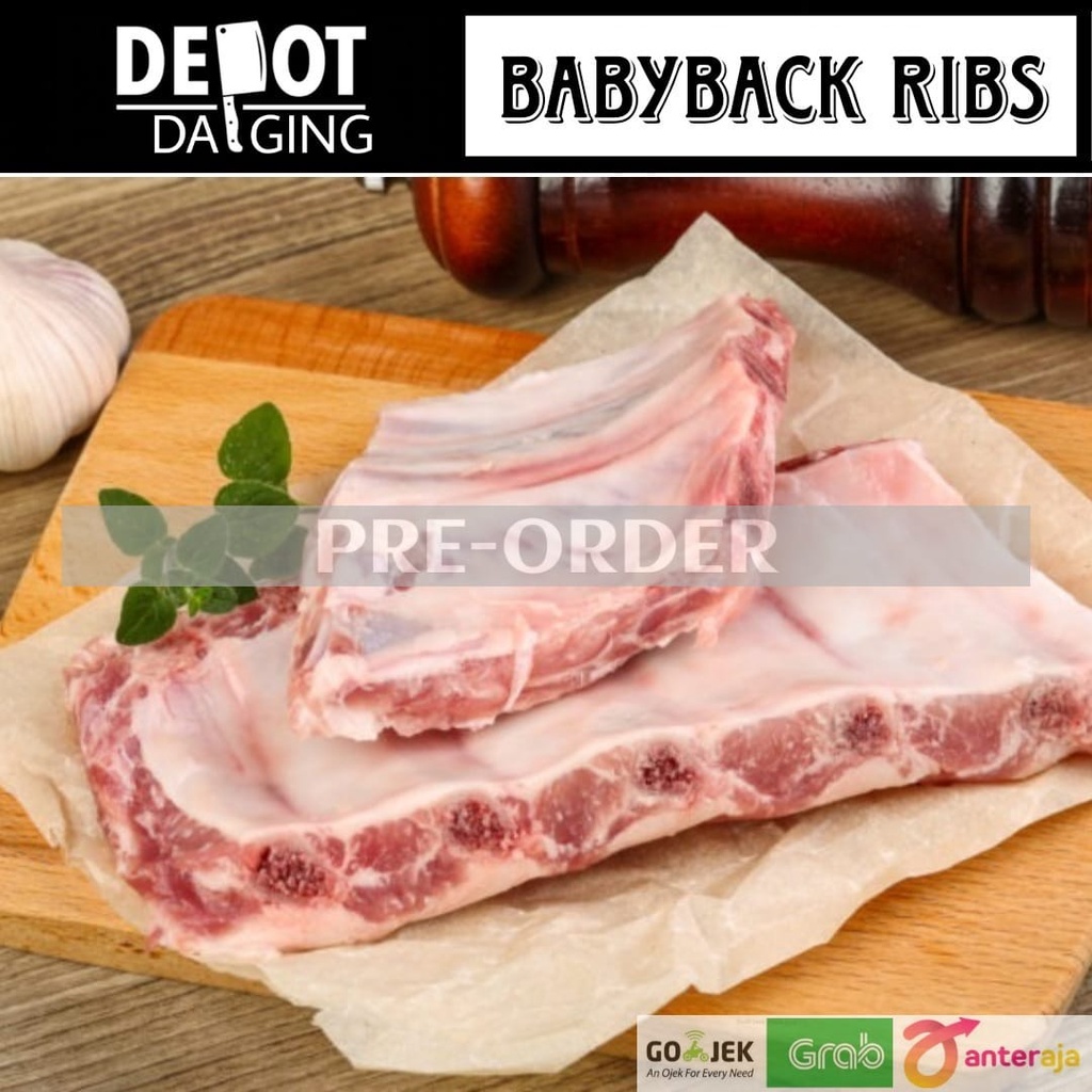 JOM 500 gr Babi - IGA BABYBACKRIBS BABYBACK RIBS - Daging Babi Segar