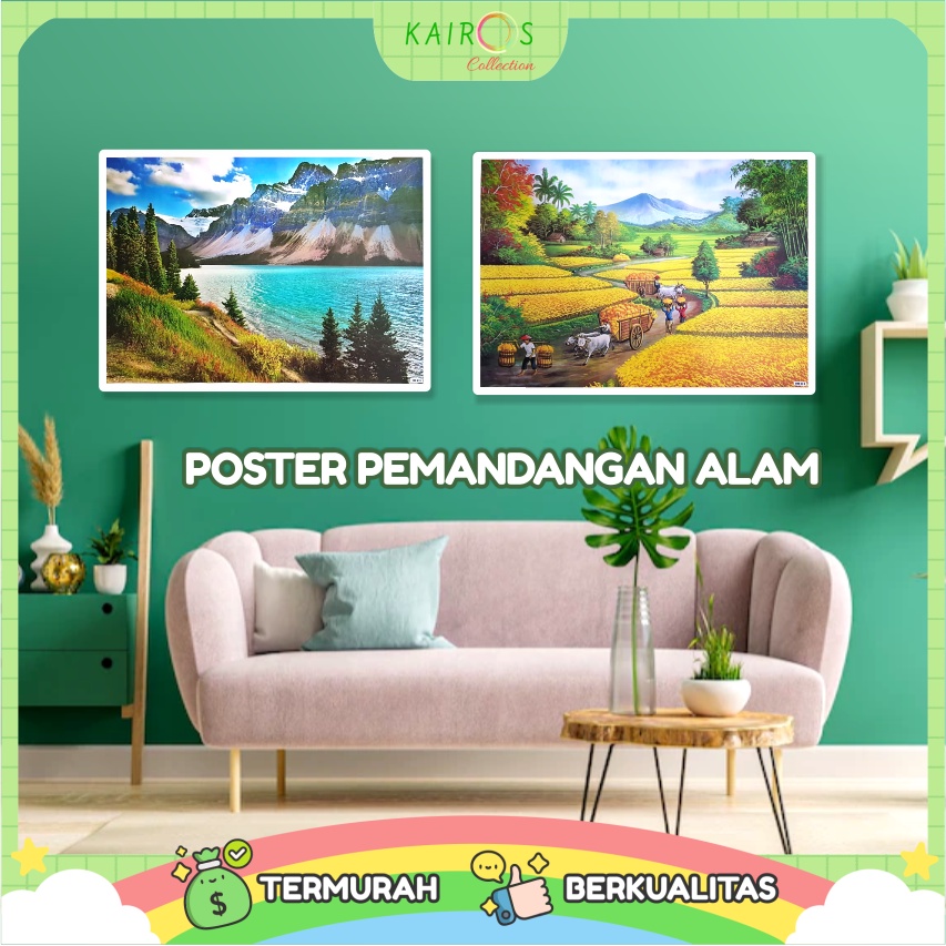 Poster Dinding Jumbo Aneka Pemandangan Lukisan Alam