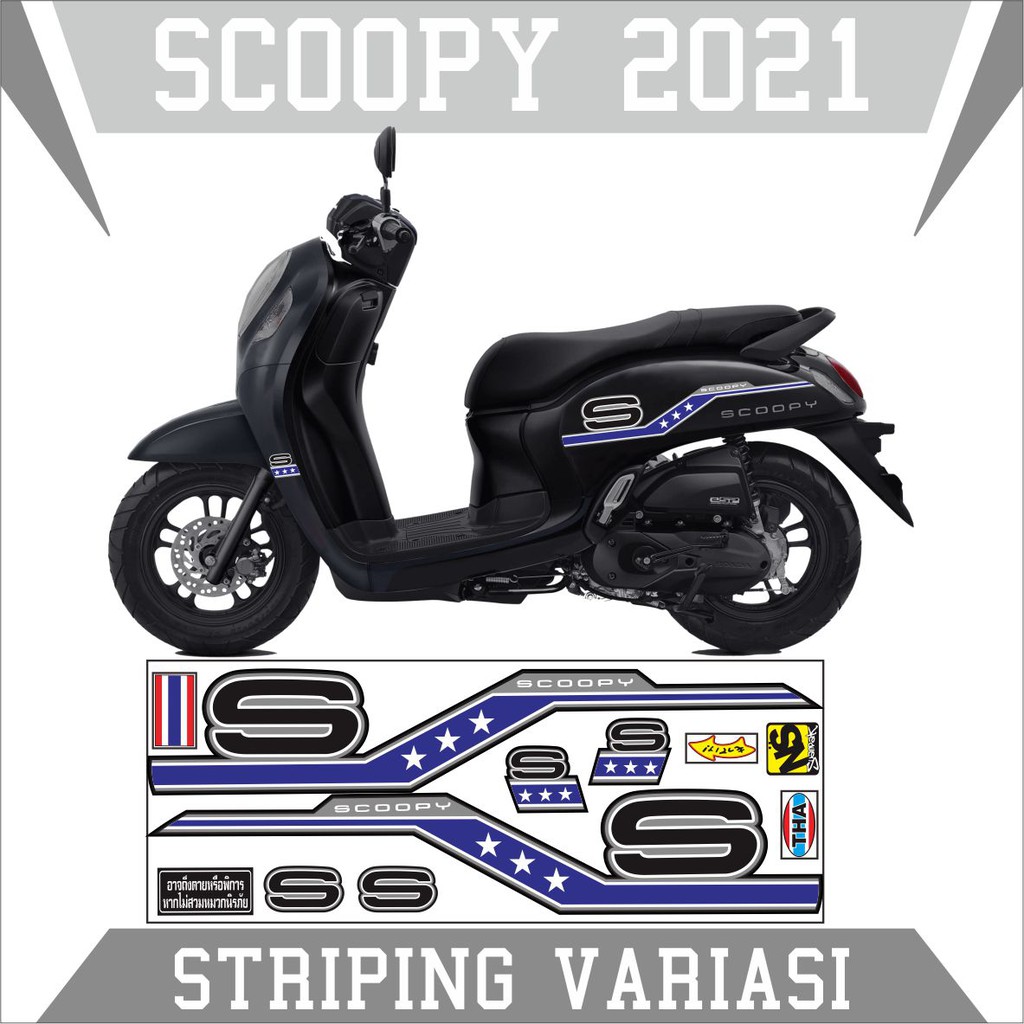 STRIPING VARIASI SCOOPY SIMPLE 2021 THAI BIRU- SAHILA STICKER