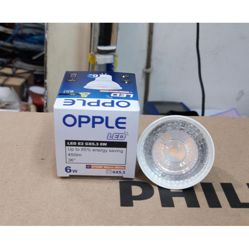 OPPLE LAMPU LED MR16 6W 2700K WARM WHITE KUNING 220V
