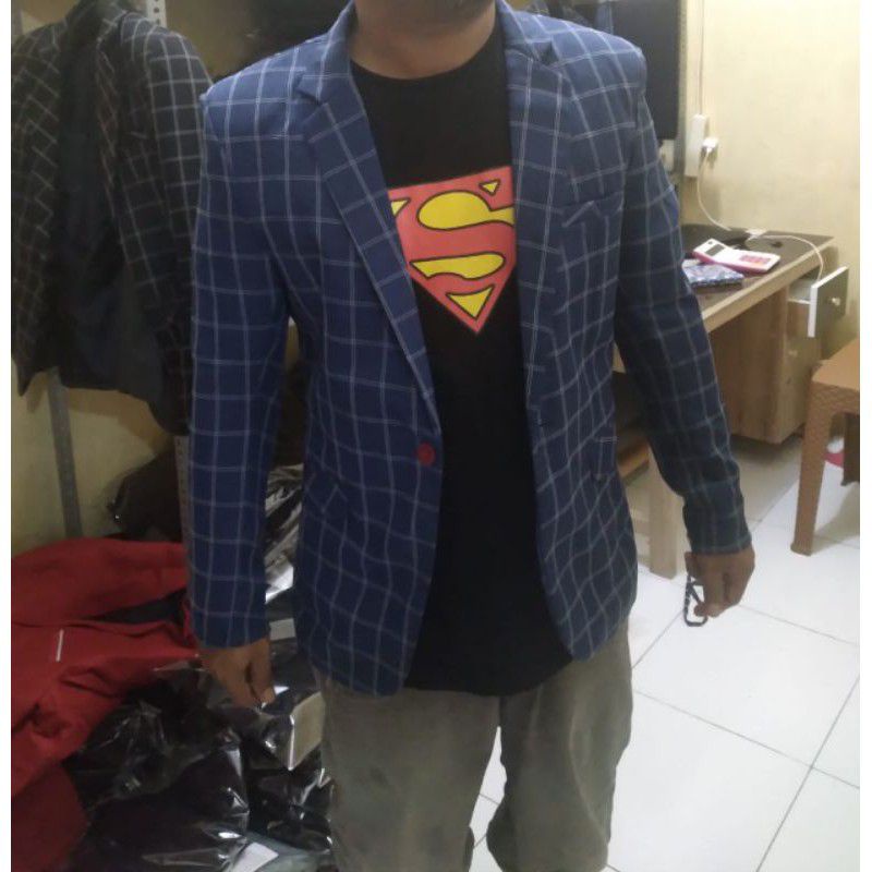 Jas motif kotak pria / Jas kotak pria / blazer kotak