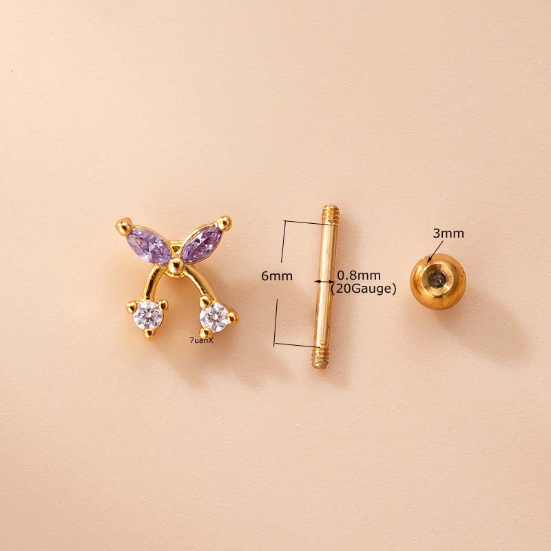 1pc Anting Tindik Tulang Rawan Telinga Bentuk Barbell Bahan Stainless Steel Warna Silver / Gold