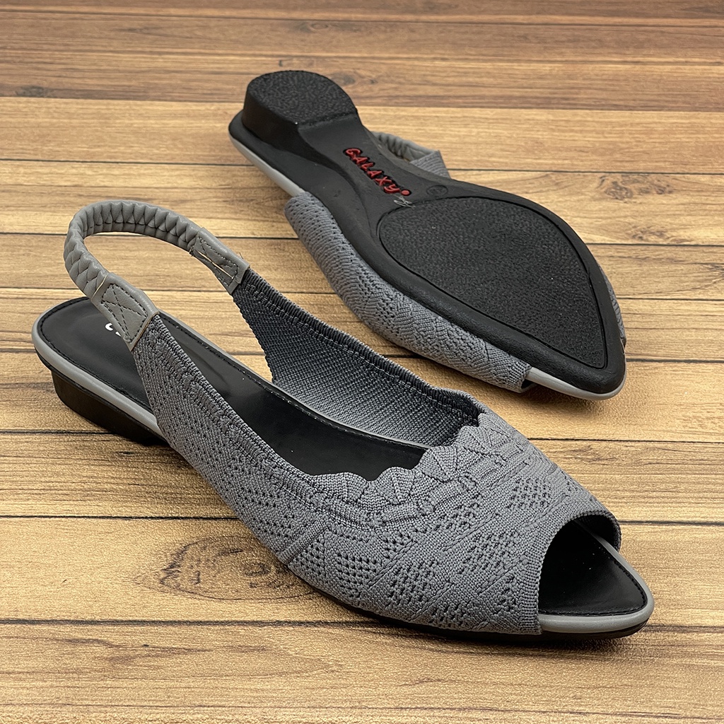 Sandal Wanita Lesya Slip On Mules Upper Rajut Import JD01~ CLARENZO