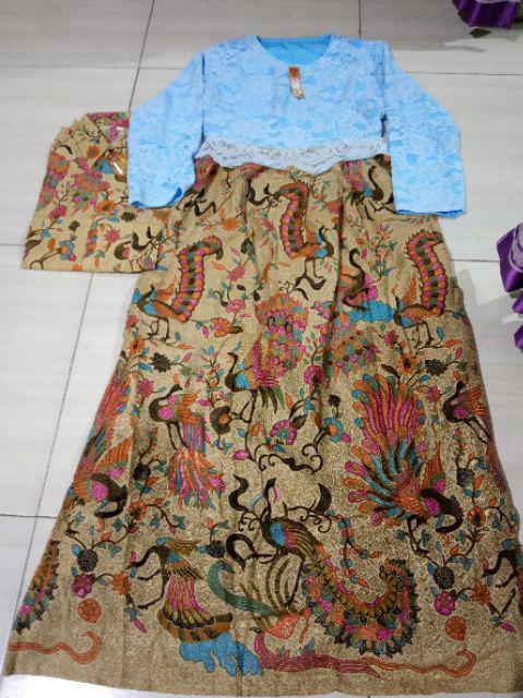Couple Batik Gamis Brokat Cindrawasih Original