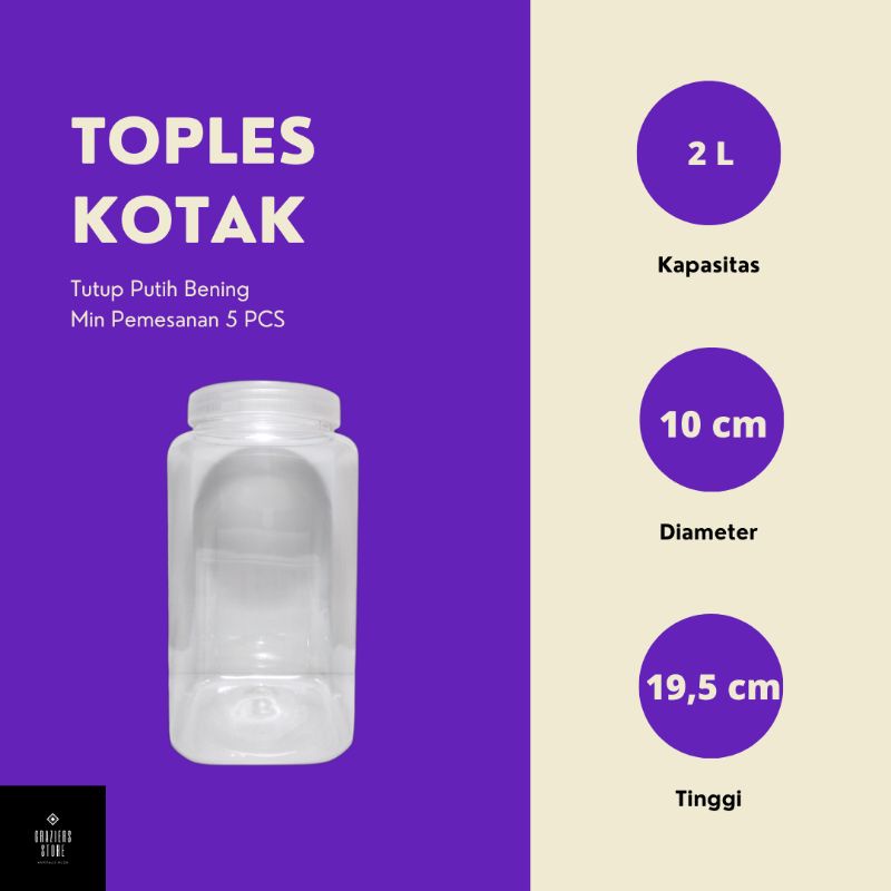 Toples Kotak 2 Liter Murah