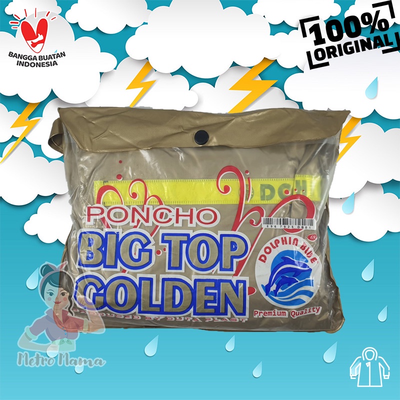 Jas Hujan Poncho BIG TOP Golden DOLPHIN BLUE 696 Premium Quality