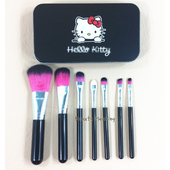 Kuas Make Up 7 in 1 Hello Kitty -- AC 313 -- Make Up Tools / kosmetik Brush - Alat kecantikan Kebersihan Wajah Wanita untuk bedak foundation bb cream eyeshadow eyeliner mata dan lip untuk lipstik