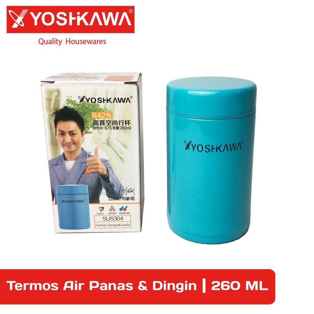

YOSHIKAWA Termos Air Panas Dan Dingin 260 ML Botol Minum Stainless EVL-K-675-BIRU