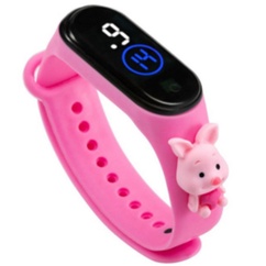 ☮FAYES☮ Jam Tangan Elektronik Led Waterproof Motif Untuk Anak Karakter Import Cod Murah JT06-PINK PIGLET