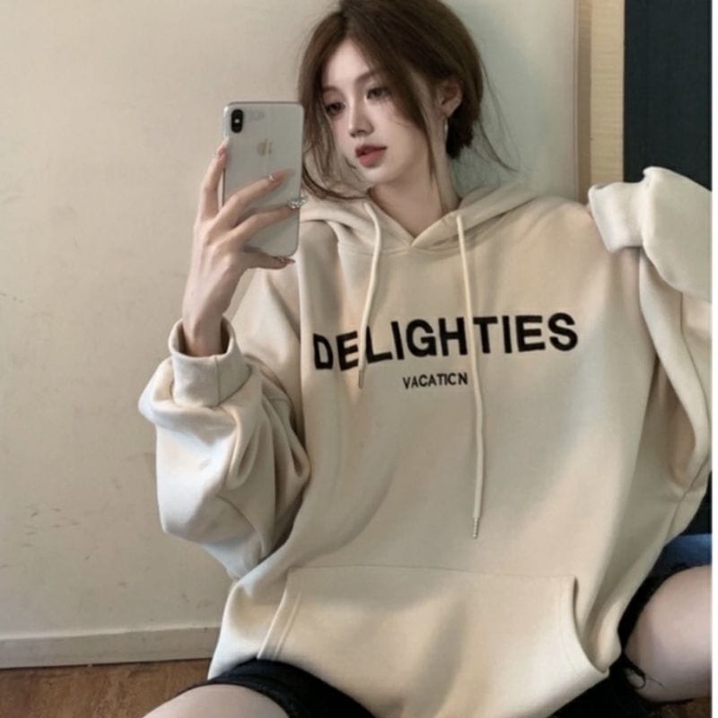 Sweater Wanita | DELIGHTIES VACATION Size M.L.XL | Sweater Korean Style Sweatshirt Baju Wanita Hoodie