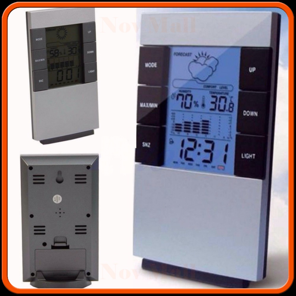 Weather Station Humidity Temperature Alarm Clock Jam Alarm - 3210