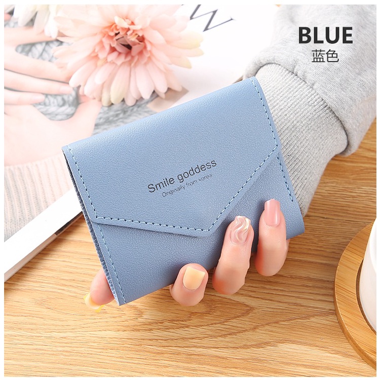 ASIN829 - A16 DOMPET WANITA / DOMPET LIPAT PENDEK WANITA IMPORT-BIRU