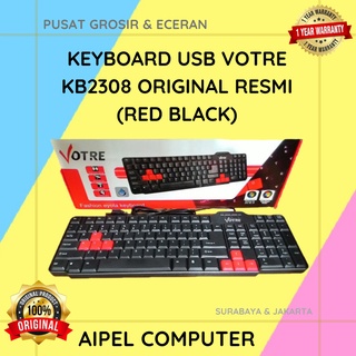 KB2308 | KEYBOARD USB VOTRE KB2308 ORIGINAL RESMI RED BLACK
