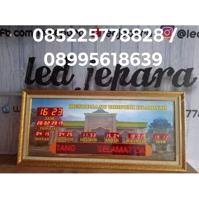 Jadwal Sholat Mewah Beralarm dan Running Text - JSD02 - LED JEPARA