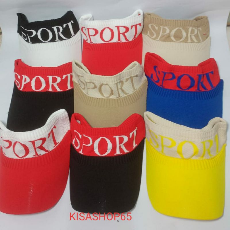 topi bolong rajut import Korea dua warna topi senam wanita sport
