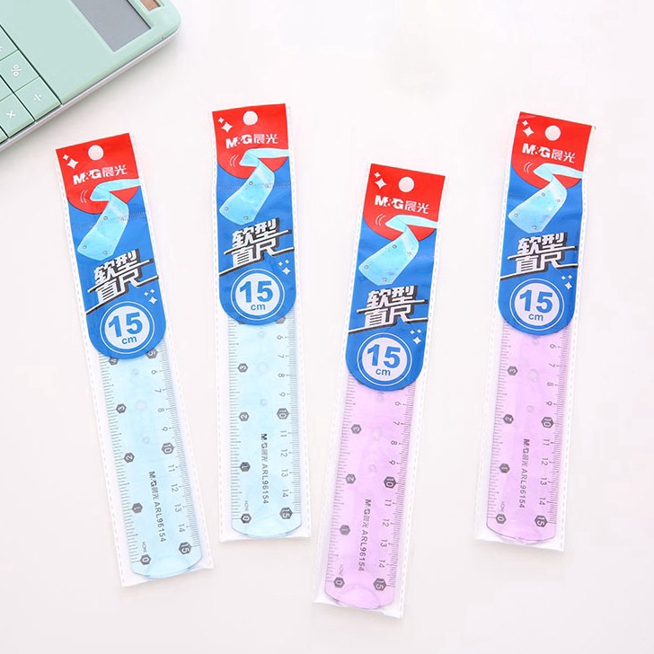 M&amp;G Student Office Stationery Ruler ARL96154 Creative Transparent Concise Soft Ruler