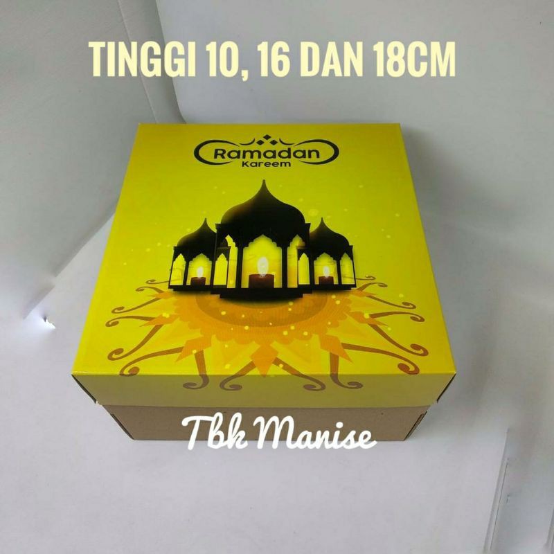 

Box Kue Lebaran Yellow 25x25cm / Cake Box Idul Fitri / Kardus Kue