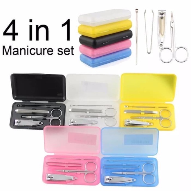 MANICURE PEDICURE MANI PEDI CURE 4 IN 1 / ALAT GUNTING KUKU LENGKAP 4 IN 1 FREE BOX