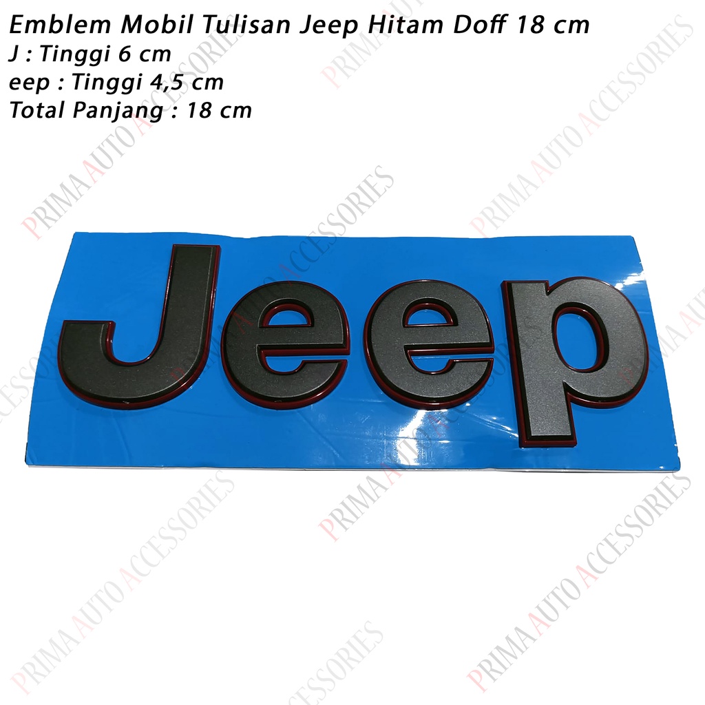 Logo Emblem Mobil Jeep Hitam Doff 18 cm