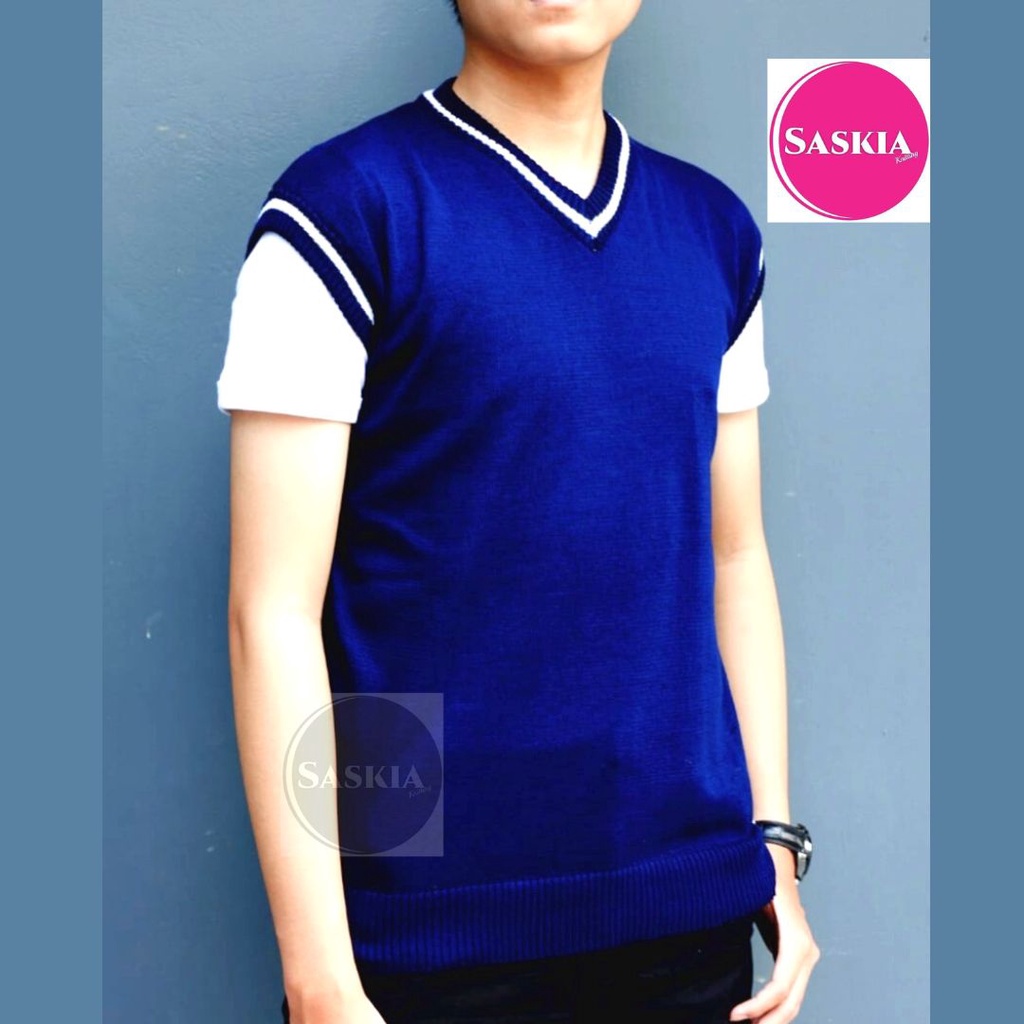 sweater Saskia kniting vest top rompi korea#atasan pria#pakaian pria