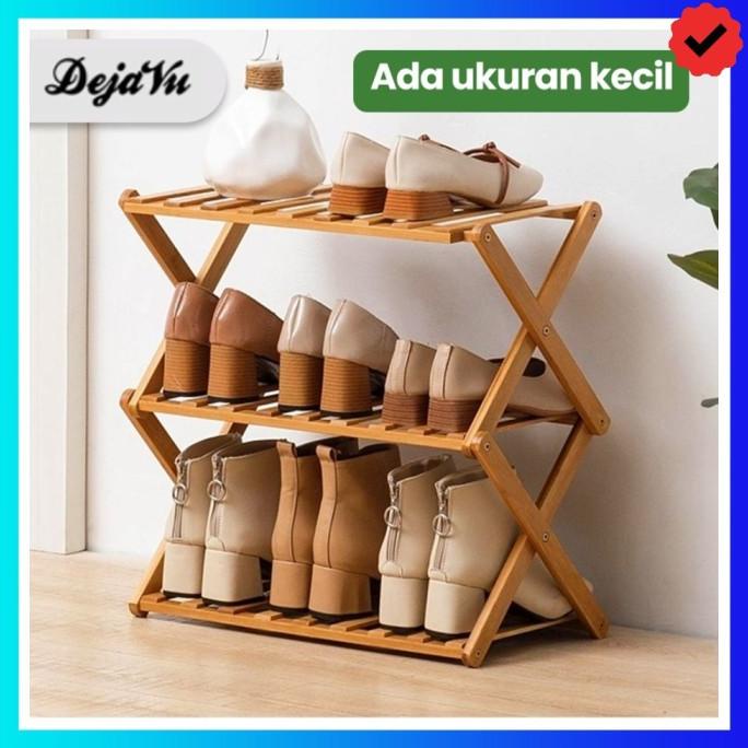 Baruzz Dejavu Rak Sepatu Susun Kayu Zigzag Tempat Sepatu Lipat Rak Pot Rs45297