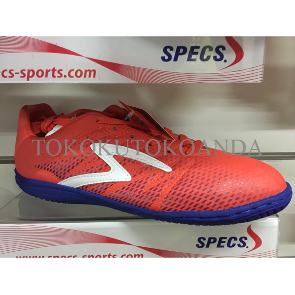 Sepatu futsal specs 2017 original Apache in red poppy-naval blue murah