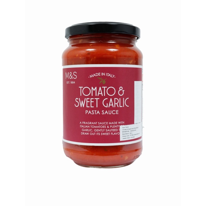 

M&S FOOD - Saus Pasta - Tomato & Sweet Garlic Pasta Sauce - 340 gram - BARU