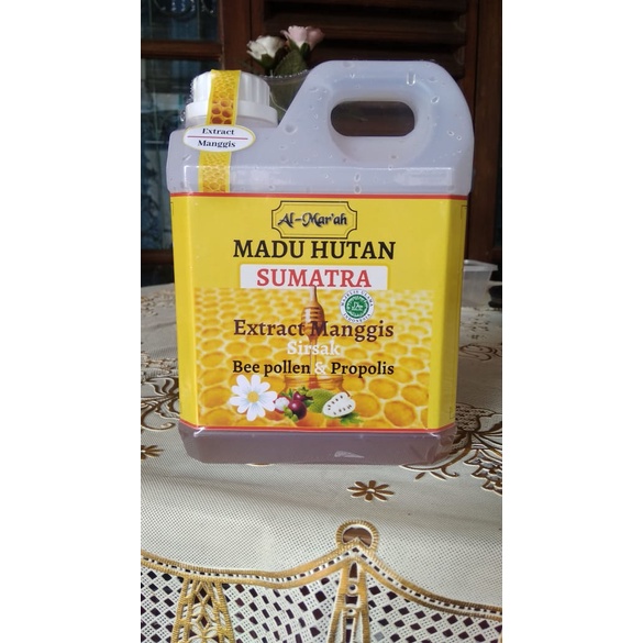 

Madu Super Sumatera - 1kg dengan beepollen dan propolis - Madu Sumatra 1 kg Al - Mar'ah - Jerigan