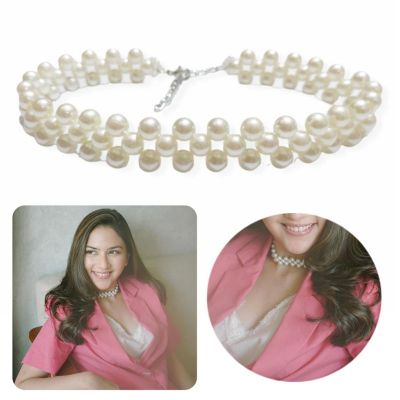 Jessica Pearl Choker Necklace Kalung Mutiara