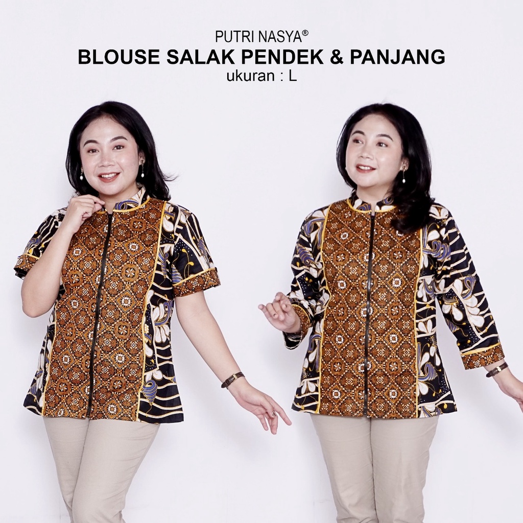 Blouse Batik Big Size Wanita Atasan Batik Jumbo Lengkap S-M-L-XL-2L-3L-4L-5L-6L-7L Model Blus Jumbo Seragam Batik / Atasan Formal Kantor Wanita / Pakaian Batik Kerja Kekinian Trendy Model Terbaru