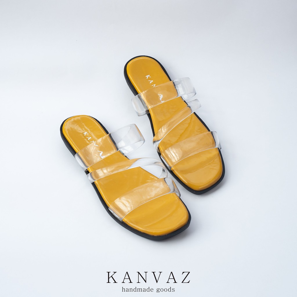 DIVA | SANDAL TEPLEK JELLY TRANSPARAN - SENDAL WANITA / Sandal Slop Cewek Murah-YELLOW ORANGE