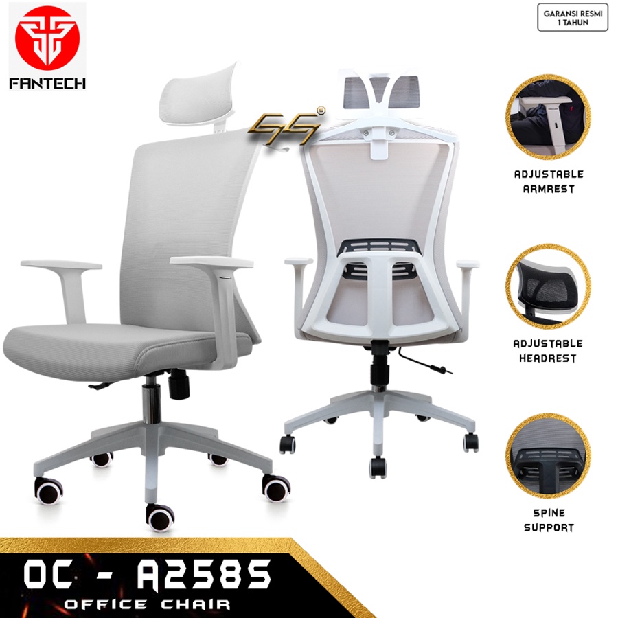 Ergonomic Office Chair With Adjustable Armrest Fantech OCA258S OCA-258S OCA 258S Kursi Kantor Ergonomis Fantech