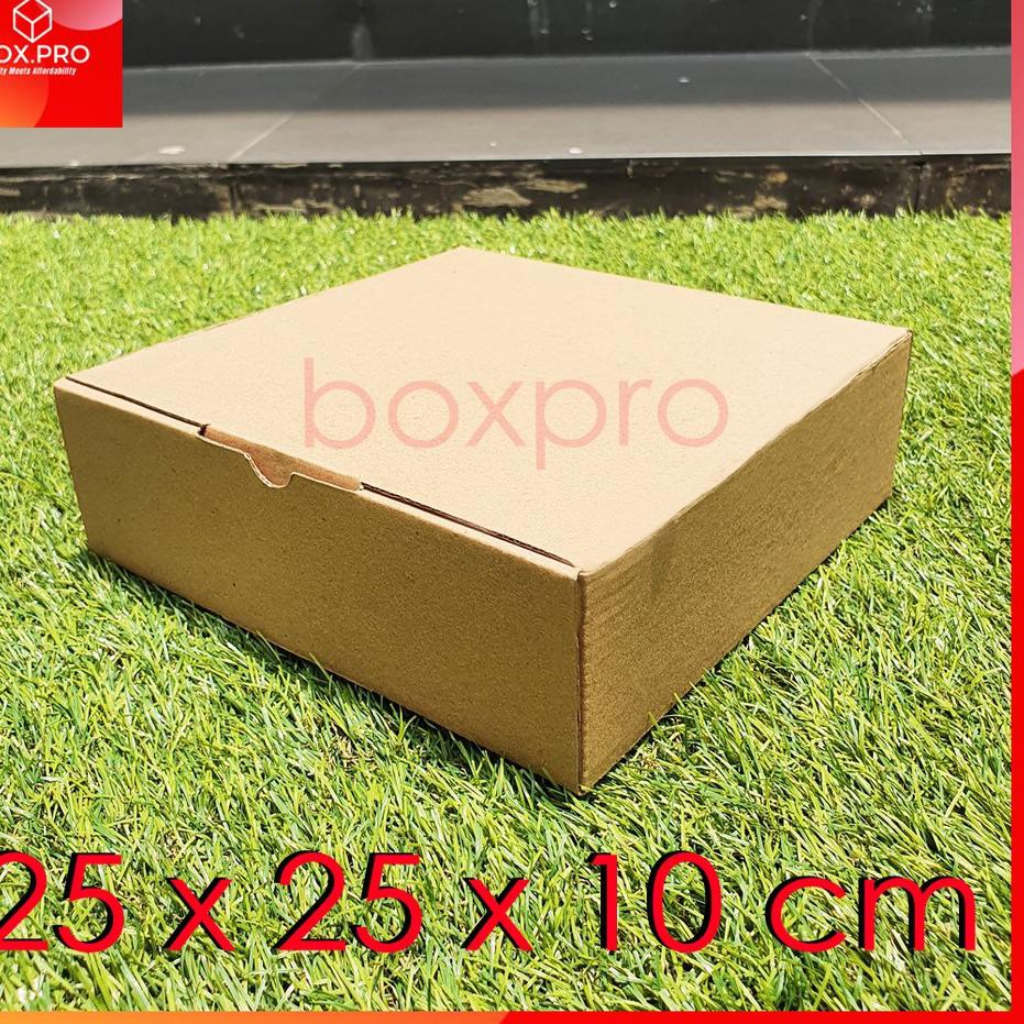 

『KP』 Kardus Dus uk 25x25x10 cm ( 5 pcs ) DieCut Box Kotak Packing Aksesoris Baju Makanan Pizza Hijab