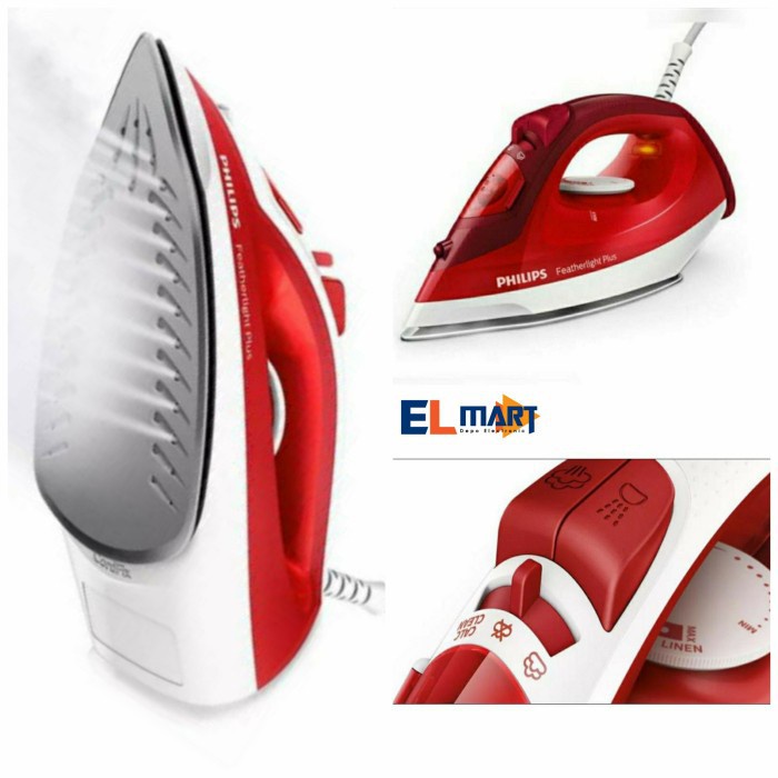 Setrika Uap Philips Steam Iron GC 1424 - GC1424 Featherlight Plus