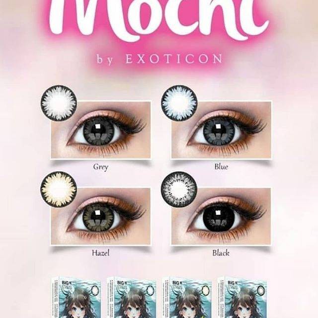 Softlens X2 Mochi DIA 16.00mm MINUS BLACK HAZEL GREY (-3.25 s/d -6.00) / Soflens BIG EYES 16MM/Lensa  Kontak/BS