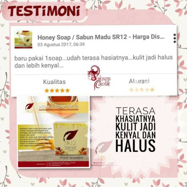 Pembersih wajah sabun madu honey soap SR12 BPOM ORIGINAL